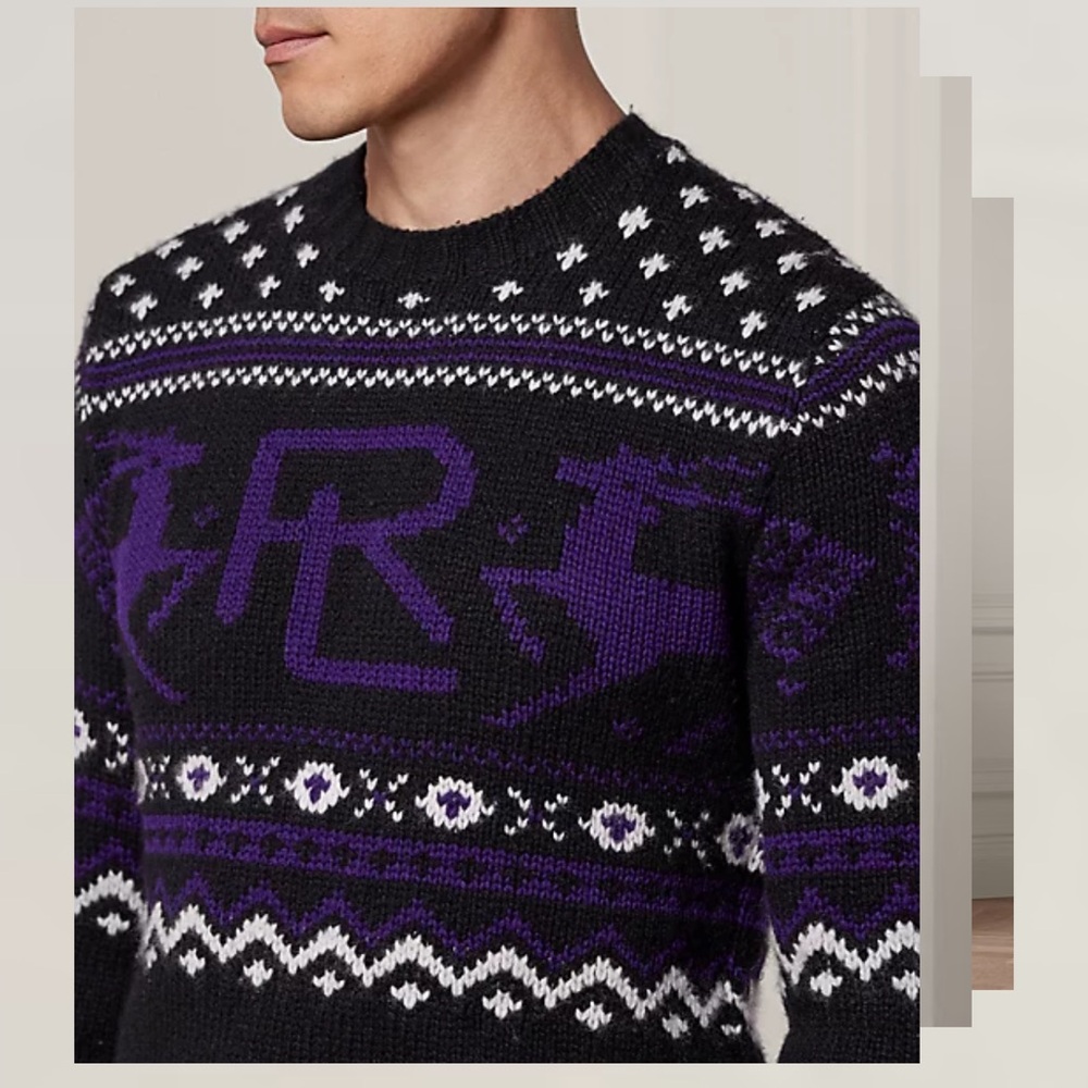 RALPH LAUREN Hand-Knit Cashmere Fair Isle Sweater - Picture 2 of 12